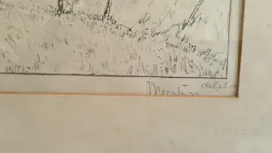 Simon Moulijn - Simon Moulijn – Landschap (ets) – genummerd M27 – ca. 42×42 cm kopen? Bied vanaf 40!