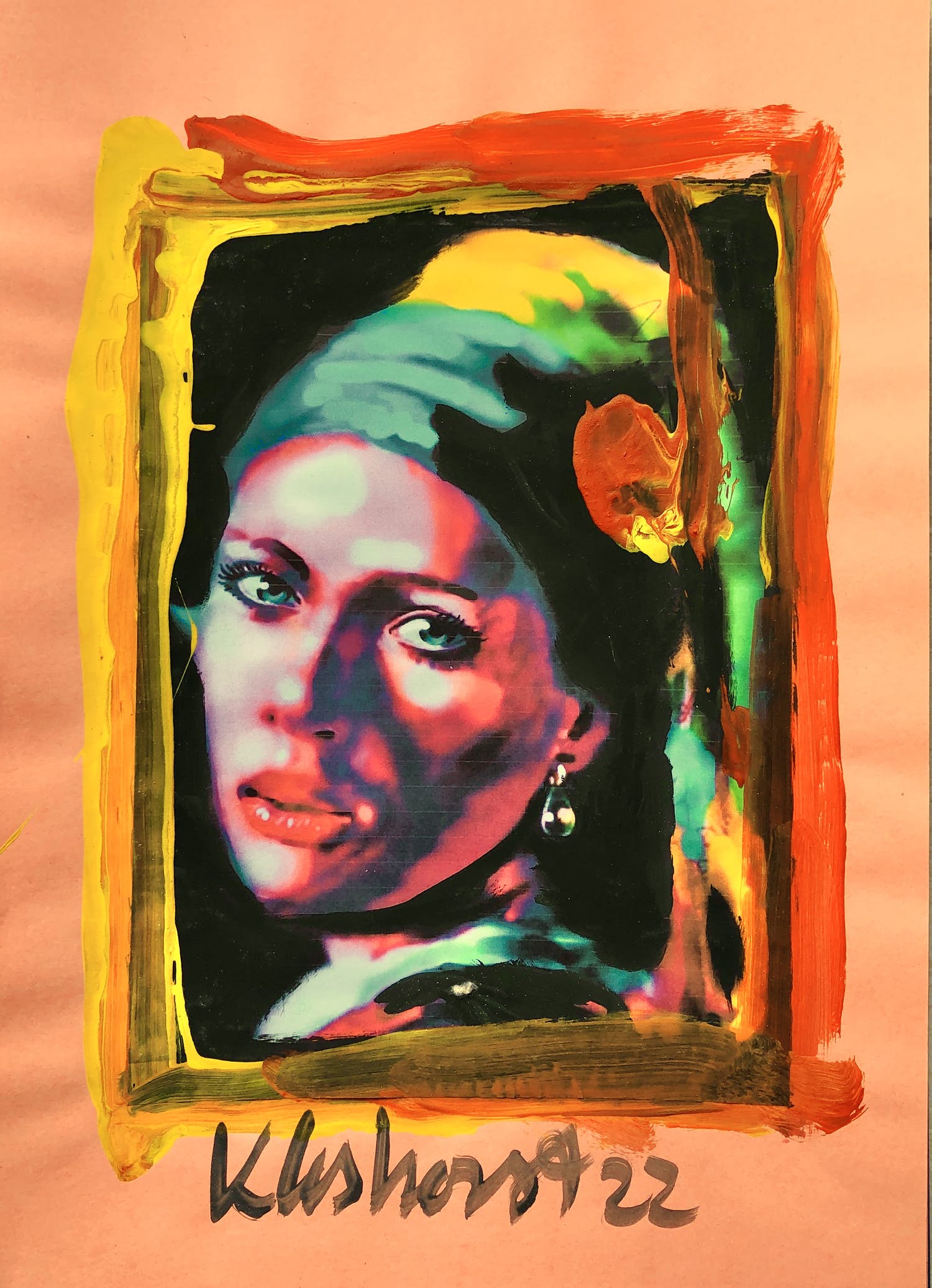 Peter Klashorst - Het meisje met de parel (naar Johannes Vermeer) verkocht voor € 59!