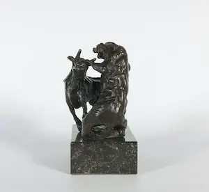 John Verhagen - Bronzen beeld, Bull and Bear (Effectenbeurs) kopen? Bied vanaf 200!