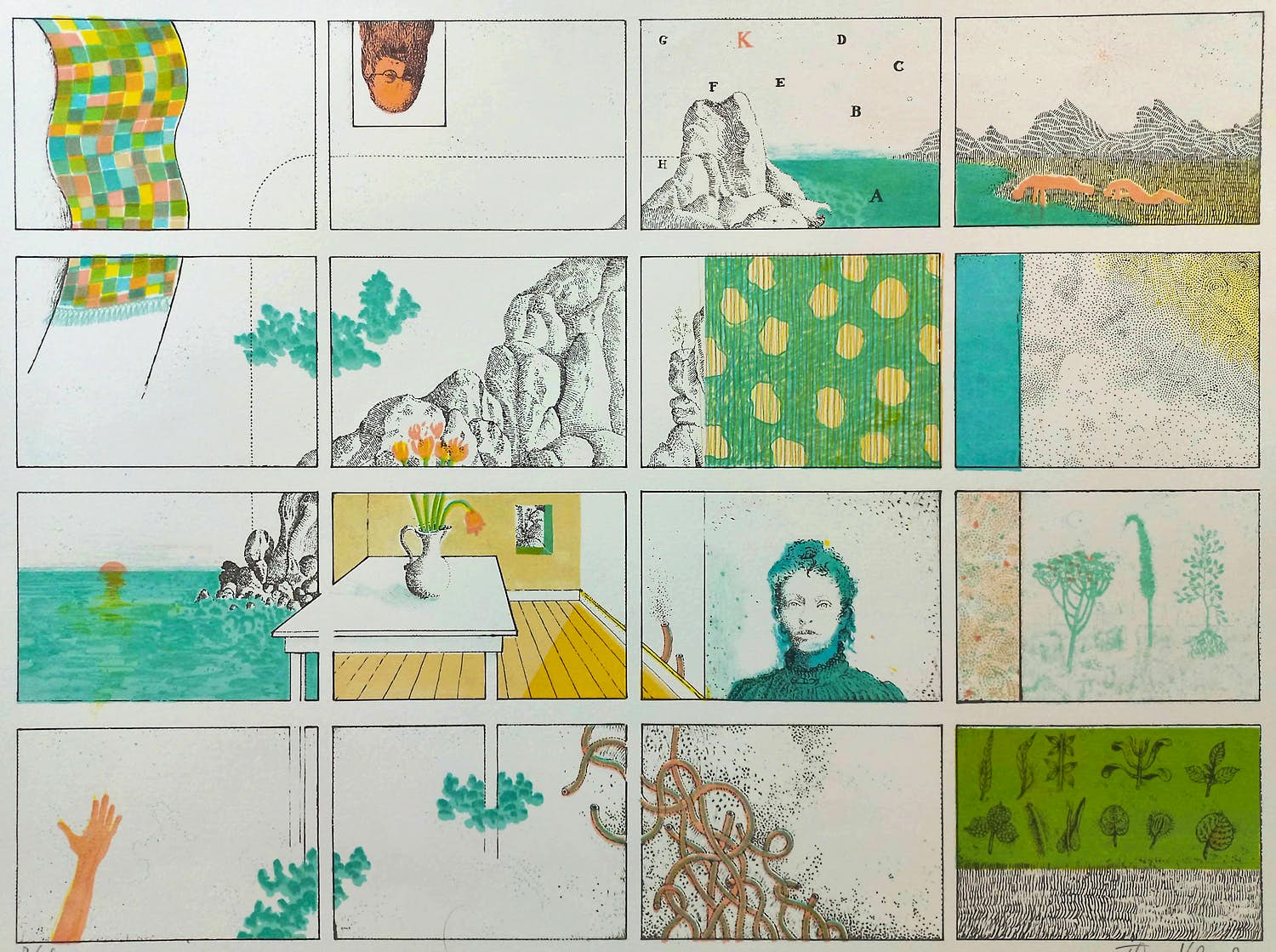 Theo Kley - Memory-achtige voorstelling, litho kopen? Bied vanaf 40!