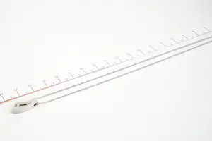 85 - Fijn 14Krt witgouden gourmette collier & (0.15ct) diamanten hanger kopen? Bied vanaf 190!