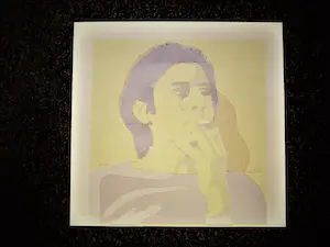 Elzo Dibbets - "gestippelde" kleine oplage (86/100) Zeefdruk "peinzende persoon" gesigneerd kopen? Bied vanaf 34!