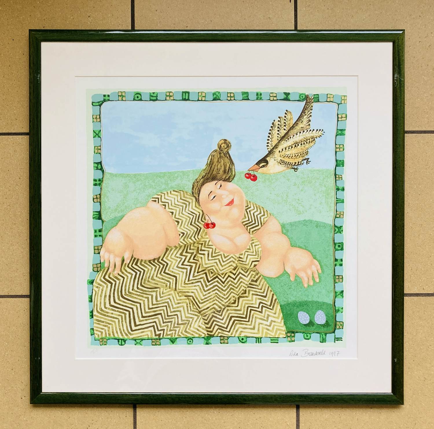 Ada Breedveld - Vrouw met kersen en vogel kopen? Bied vanaf 75!