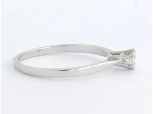 18k witgouden solitair ring met oud Europees geslepen diamant 0.11ct - rm 16.25 kopen? Bied vanaf 160!