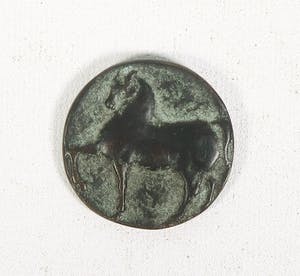 Theo van de Vathorst - Bronzen penning, Paardje kopen? Bied vanaf 40!