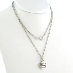 14k witgouden collier met hanger bezet met diamant 0.20 ct - 45 cm kaufen? Bieten Sie von 420!