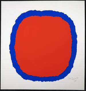 Bram Bogart - Zeefdruk, Compositie in rood en blauw kopen? Bied vanaf 250!