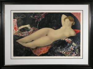 Alain Bonnefoit - Litho, Liggend figuur - Ingelijst (Groot) kopen? Bied vanaf 1!