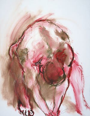 Franscz Witte - Acryl en krijt op papier, Buigend figuur kopen? Bied vanaf 1!