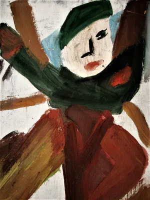 Niet of onleesbaar gesigneerd - Jaren 50 Frans expressionistisch olieverf en gouache "man met baret" kopen? Bied vanaf 1!