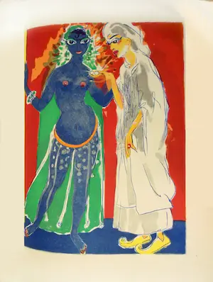 Kees van Dongen - Houtgravure - 1955 - "Sallâmah-la Bleue " - uit " 1001 nacht " ready to frame kopen? Bied vanaf 60!