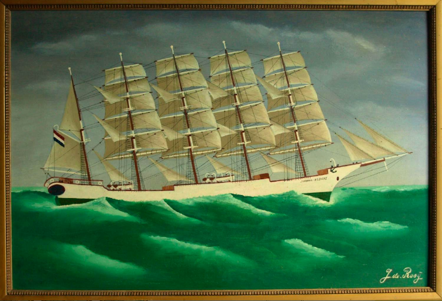 Curiosa - Het huwelijksbootje van Jan de Rooij voor zijn vrouw Johanna Elders – ca. 1912 kopen? Bied vanaf 50!