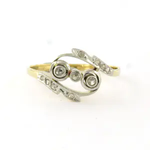 18k goud en platina ring met roos geslepen diamant tot. 0.05ct kaufen? Bieten Sie von 270!