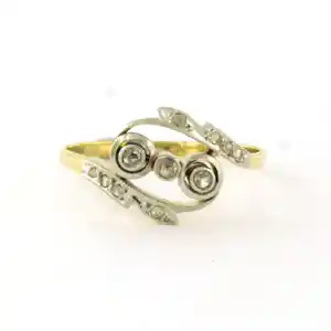 18k goud en platina ring met roos geslepen diamant tot. 0.05ct kaufen? Bieten Sie von 270!