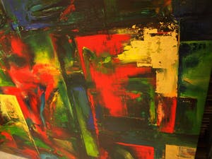 Niet of onleesbaar gesigneerd - Acrylverf op doek XXL , Abstract – 185 x 200 cm kopen? Bied vanaf 1!