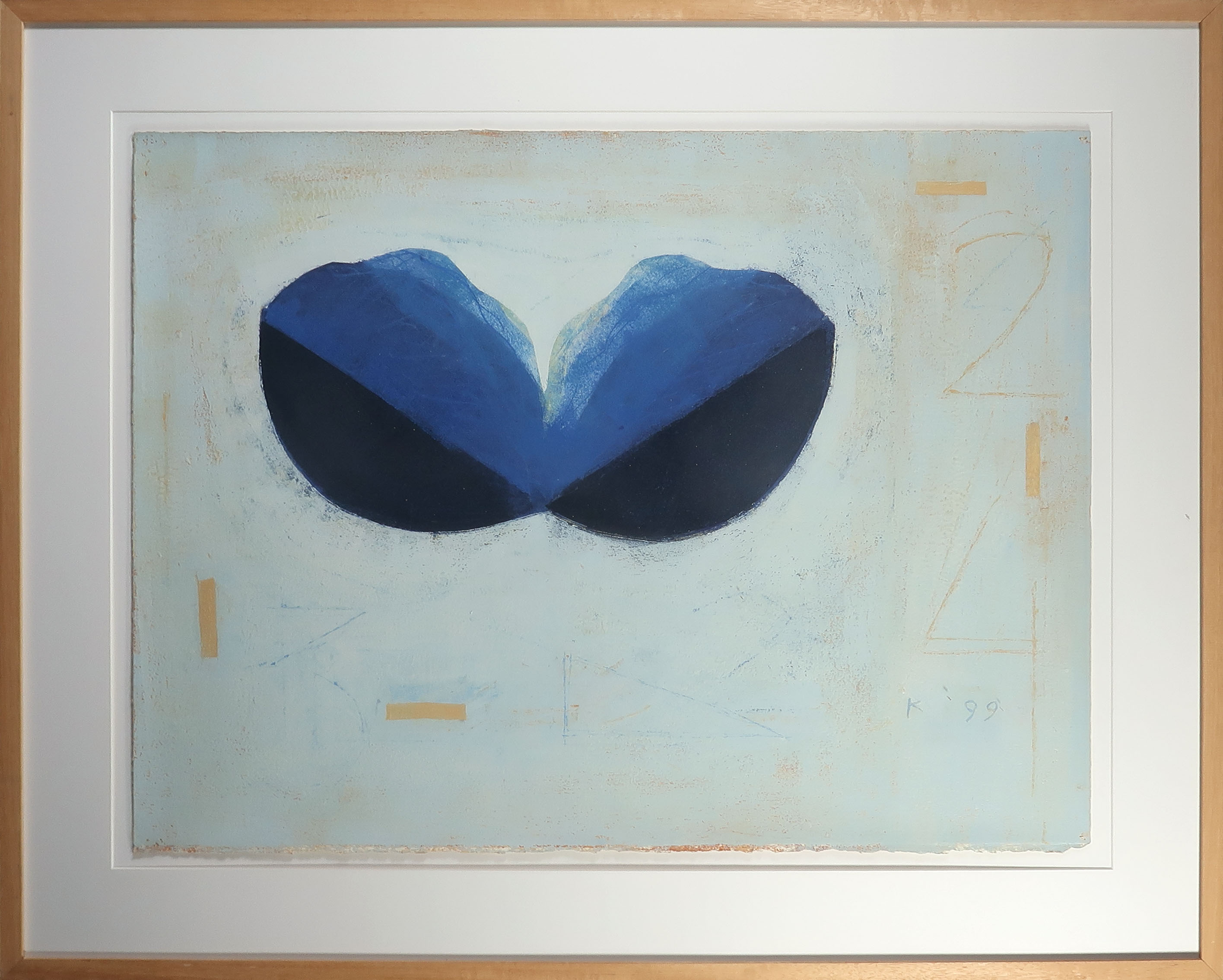 Aafke Kelly - Olieverf op papier, Rythm and Blue - Ingelijst (Groot) kopen? Bied vanaf 50!