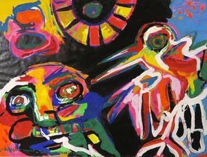 Arnold Zweerman - Gouache, Tropische nacht - Ingelijst kopen? Bied vanaf 100!