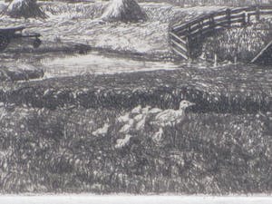 Fokko Mees - Molenlandschap bij Ransdorp - Ets kopen? Bied vanaf 40!