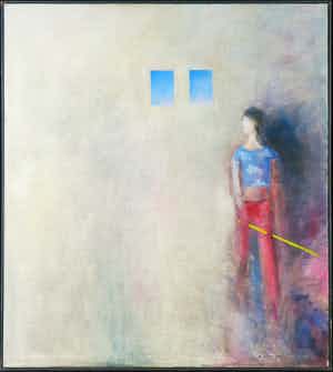 H. J. van den Berg - Olieverf op doek, Blauwe lucht II - Ingelijst verkocht voor € 1!