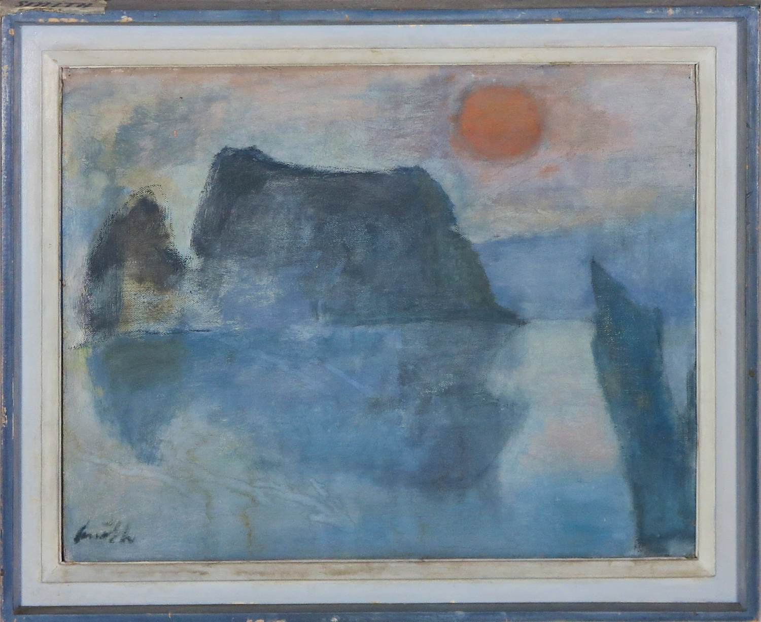 Arnold Smith - Olieverf op doek, Mistige morgen - Ingelijst verkocht voor € 150!