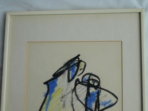 Anton Heyboer - Pastel, “Moeder en kind” – gesigneerd & ingelijst kopen? Bied vanaf 1!