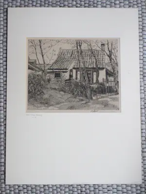 Johannes Graadt van Roggen - Huisje in Nieuw Domburg - Ets kopen? Bied vanaf 100!