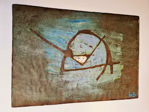 Wim Strijbosch - Bijzonder jaren 50 lyrisch expressief olieverf op doek abstract - gesigneerd kopen? Bied vanaf 80!