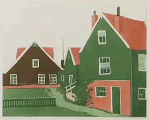 Lucie Meulendijks - Ets en aquatint, Marken I - Ingelijst kopen? Bied vanaf 20!