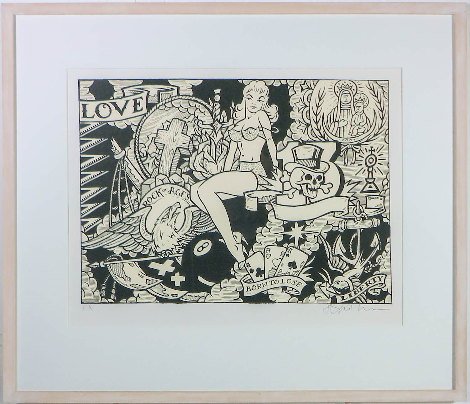 Henk Schiffmacher - Zeefdruk, Pin Up - Ingelijst kopen? Bied vanaf 150!