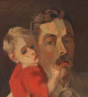 Nicolaas Pieneman - Zelfportret met kind kopen? Bied vanaf 500!