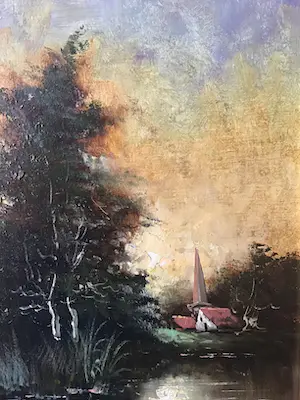 Niet of onleesbaar gesigneerd - Landschap Hollandse school. kopen? Bied vanaf 1!