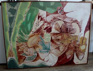 Kees Okx - Olieverf op doek - de vleugels van de reiger kopen? Bied vanaf 375!