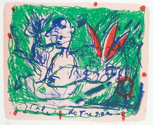 Dominique Chan - Zeefdruk, L'île du Tresor - Ingelijst kopen? Bied vanaf 1!