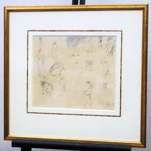 Leo Gestel - Potlood op papier - "studietekening met figuren" - Bergense School verkocht voor € 325!