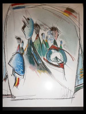 Niet of onleesbaar gesigneerd - Litho. Titel, "Nederland- Duitsland". kopen? Bied vanaf 10!