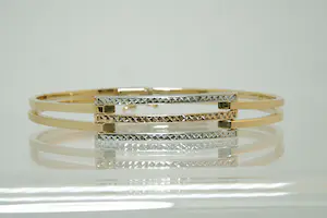 33 - Charmante 14 karaats gouden Tri-color dames armband - 3 laags - gekeurd kopen? Bied vanaf 260!