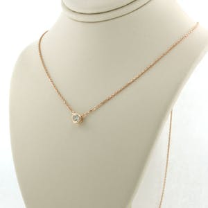 14K Goud - rosé gouden collier met 0.12 ct diamant kopen? Bied vanaf 160!