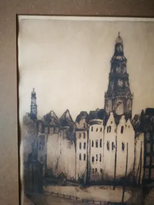 Germ de Jong - Havengezicht. Gesigneerd rechtsonder. kopen? Bied vanaf 39!