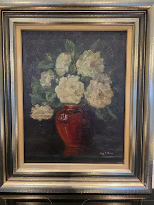 Josy-Ann Pirson - Bloemen " Roses blanches " 1952 kopen? Bied vanaf 250!