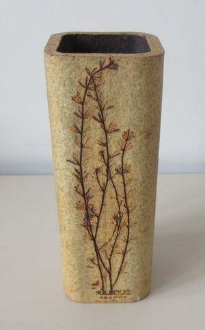 Vallauris Keramiek - Vierkante gres aardewerken Herbier vaas - Raymonde Leduc kopen? Bied vanaf 1!