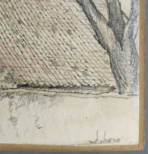 Jan Jans - Boerderij op het Tusveld Almelo - gesigneerde potloodtekening kopen? Bied vanaf 59!