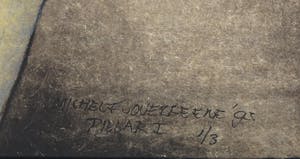 Michel van Overbeeke - Handgekleurde ets/aquatint op papier op doek, Pillar I - Ingelijst (Zeer groot) kopen? Bied vanaf 1!