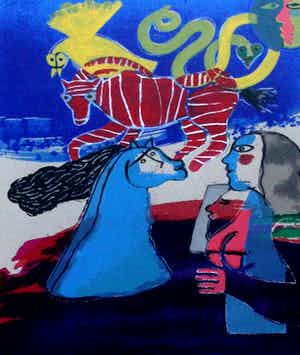 Corneille - Inglijste litho: Six reives peints - 1989 verkocht voor € 240!