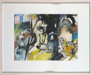 Rachid Ben Ali - Inkt en gouache op papier, Vervaagd - Ingelijst kopen? Bied vanaf 1!