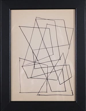 Siep van den Berg - Lot van drie pentekeningen, Abstracte compositie - Ingelijst kopen? Bied vanaf 40!