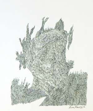 Henri Plaat - Pentekening, Z.T. Abstracte compositie verkocht voor € 50!