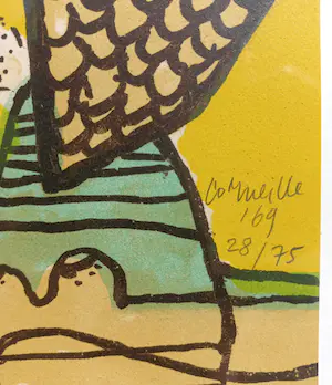 Corneille - Femme et oiseau, litho (netjes ingelijst) kopen? Bied vanaf 250!