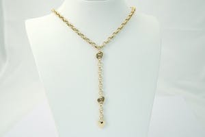 2574 - Fraai geel-gouden dames Halssierraad met ankerschakels - 14krt kopen? Bied vanaf 400!