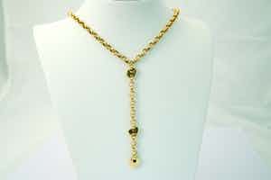 2574 - Fraai geel-gouden dames Halssierraad met ankerschakels - 14krt verkocht voor € 400!