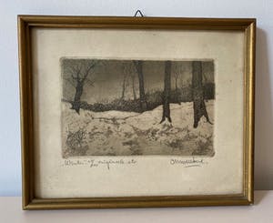 Cor van der Woerd - Ets Winter landschap kopen? Bied vanaf 1!
